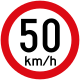 Vienna Conv. road sign C14 (in km/h)