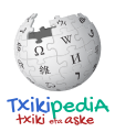 Custom Txikipedia logo for the children's wiki section on Basque Wikipedia.