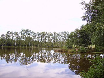 L'étang de Firbeix alimenté par la Dronne.