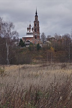 755. Воскресенская и Казанская церкви в Курбе, Ярославский район Автор — Чуринъ