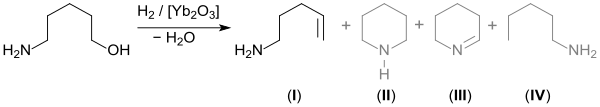 Dehydratisierung von 5-Amino-1-pentanol