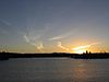 Sunset over Lake Burley Griffin, viewed from the Commonwealth Bridge