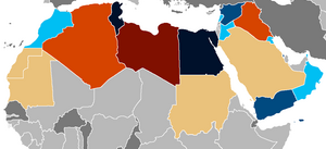 English: A map of Arab Spring countries update...