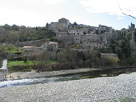 View of Balazuc by the Ardèche River