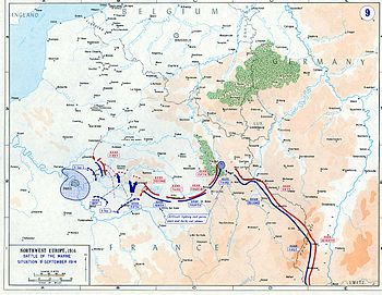 Карта максимального просування німецьких військ після Великого відступу Антанти