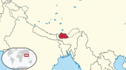 Ubicación geográfica de Bután.