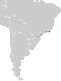 Distribución geográfica del batará pechinegro.