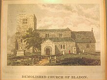 Old St Martin's church, demolished in 1802 Bladon StMartin OldChurch.JPG
