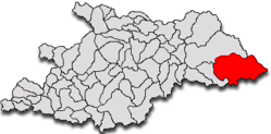 Kommunens beliggenhed i distriktet Maramureș