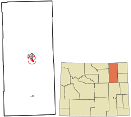 Location in Campbell County, Wyoming and the state of Wyoming.