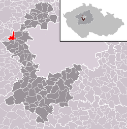موقعیت تشرونی ویزد (ناحیه پراگ-غرب) در نقشه