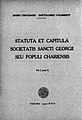 Mario Chiaudano, Statuta et capitula societatis Sancti Georgii seu populi Charensis, vol. I, 1940