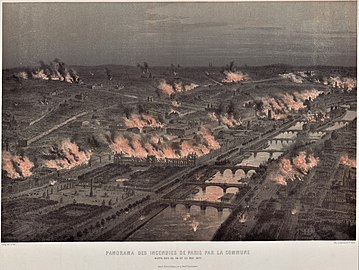 Fires set by the Commune the night of May 23–34, 1871, during the Semaine Sanglante