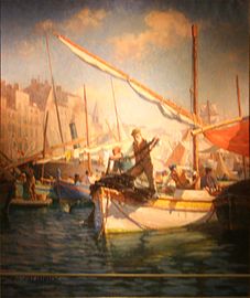 Arrivée de pêcheurs au port de Cassis Musée Muséum départemental des Hautes-Alpes