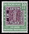Sondermarke zum 100-jährigen Jubiläum auf einer deutschen Briefmarke von 1949