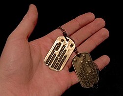 Dog tags of a U.S. Army soldier who served in World War II