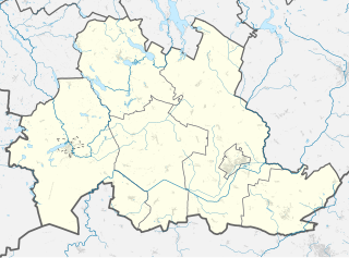 Mapa konturowa powiatu działdowskiego, po lewej znajduje się punkt z opisem „Lidzbark”