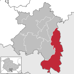 Läget för kommunen Föritztal i Landkreis Sonneberg