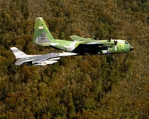 F-16C and C-130H South Carolina ANG in flight 1998.JPEG