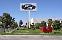 The Ford stamping plant in Geelong, Victoria, Australia. It closed in 2016. Ford stamping plant Geelong.jpg