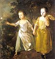 Taiteilijan tyttäret ja perhonen, maalattu ehkä vuonna 1757.