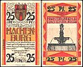 25 Pfennig Notgeldschein (1921) von Hachenburg