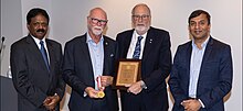 Dr. Craig Venter, being awarded the 2020 Edogawa NICHE Prize in Toronto J.Craig Venter at Edogawa NICHE Prize award ceremony.jpg