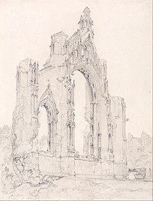 The east front as drawn by John Sell Cotman c. 1803 John Sell Cotman - East End of Howden Church, Yorkshire - Google Art Project.jpg