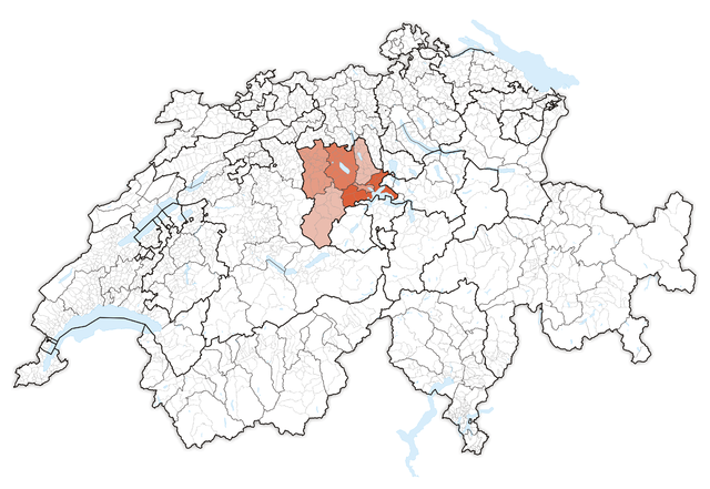 Kanton Luzerns beliggenhed i Schweiz