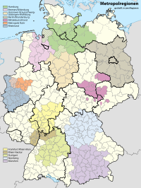 Metropolregion Mitteldeutschland (in Rot)