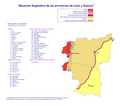 Mapa lingüístico actual das provincias de Zamora e León (España)