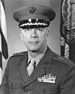 A black and white image of XXX, a white male in his Marine Corps dress uniform