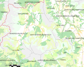 Mapa obce Saint-Étienne-en-Dévoluy