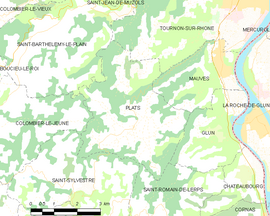 Mapa obce Plats