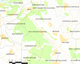 Boucoiran-et-Nozières - Localizazion