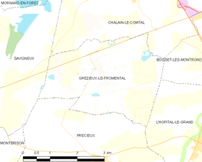 Poziția localității Grézieux-le-Fromental