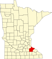 Map of Minnesota highlighting Goodhue County Map of Minnesota highlighting Goodhue County.svg