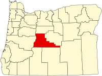 Locatie van Deschutes County in Oregon