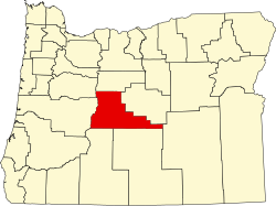 Karte von Deschutes County innerhalb von Oregon