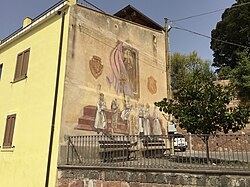 Murales di fronte alla chiesa parrocchiale di San Gabriele Arcangelo