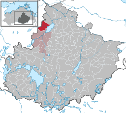 Neukalens läge i Mecklenburg-Vorpommern