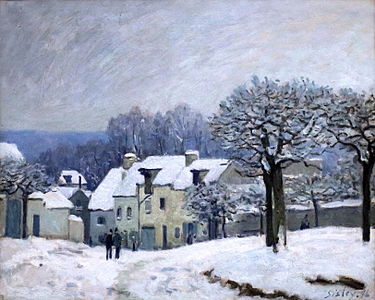 Alfred Sisley, La Place du Chenil à Marly, effet de neige (1876), Musée des Beaux-Arts, Rouen.