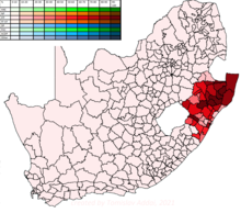 In 1994, the IFP won substantially in KwaZulu Natal RSA 1994 IFP.png