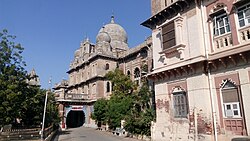 Rajmahal, Gaekwad era palace in Mehsana. Now used as court.