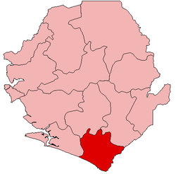 Location of Pujehun District in Sierra Leone