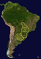 Lage des südamerikanischen Paraná-Beckens