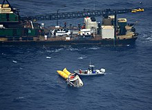 Recovery of the COTS 2 Dragon capsule on 31 May 2012. Space X water3.JPG