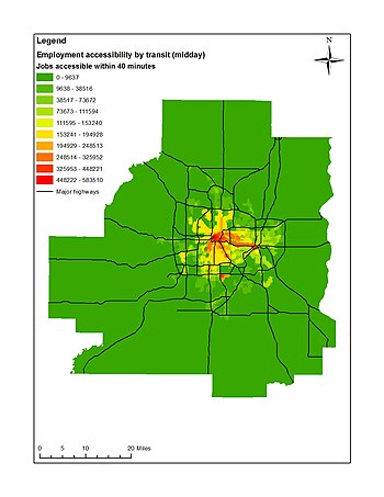 Public transit access during midday period