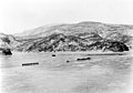 Isbanen som ble benyttet for kistransport på Øvervatnet vinteren 1916-1917. Foto: Nicolai Marselius Helgesen/Nordlandsmuseet