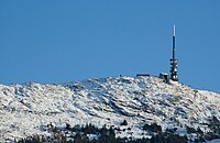 Телевизионная башня на вершине Ульрикен зимой